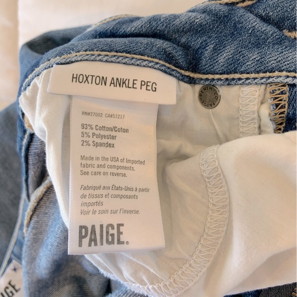Paige Womens Size 25 Hoxton Ankle Peg Jean Stretch Straight Leg Mid Rise Denim - Picture 8 of 9